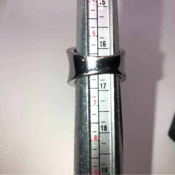 Sterling Silver Wide Band Multi Row Cz Ring Sz 5.75 - 6 - Picture 11 of 12